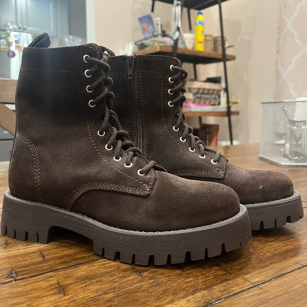 Steve Madden Dark Brown Lace-Up Boots